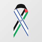 Israël en Palestina vlag vredeslint Raamsticker (Vel)