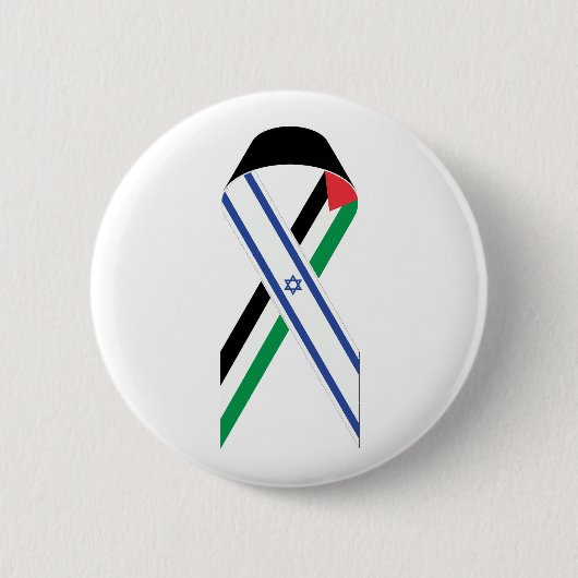 Israël en Palestina vlag vredeslint Ronde Button 5,7 Cm (Voorkant)