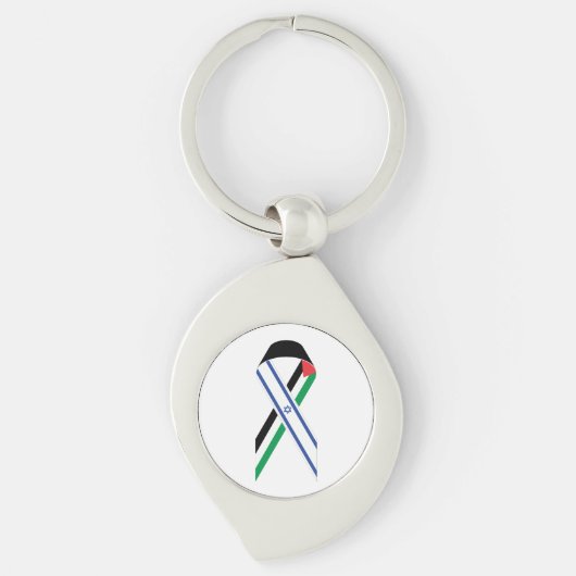 Israël en Palestina vlag vredeslint Sleutelhanger (Voorkant)