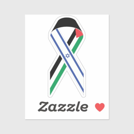 Israël en Palestina vlag vredeslint Sticker (Vel)