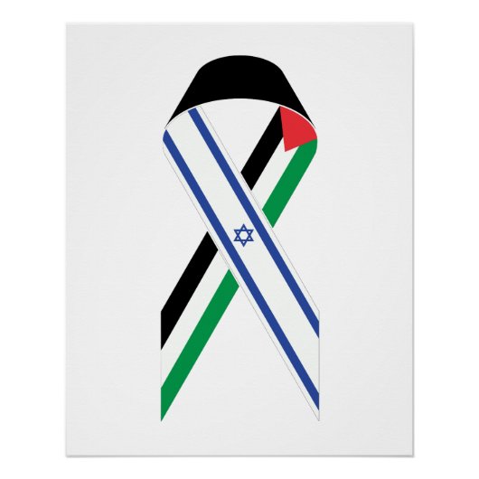 Israël en Palestina vlag vredeslint wit Perfect Poster (Voorkant)