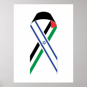 Israël en Palestina vlag vredeslint wit Poster