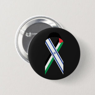 Israël en Palestina vlag vredeslint zwart Ronde Button 5,7 Cm