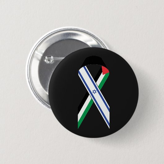 Israël en Palestina vlag vredeslint zwart Ronde Button 5,7 Cm (Voorkant /achterkant)