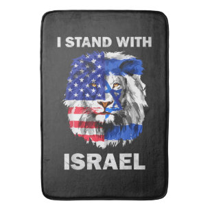 Israël en Vlag van de VS Leeuw _ Ik sta achter Isr Badmat