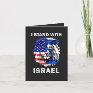 Israël en Vlag van de VS Leeuw _ Ik sta achter Isr Feestdagen Kaart