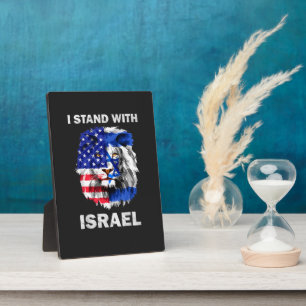Israël en Vlag van de VS Leeuw _ Ik sta achter Isr Fotoplaat
