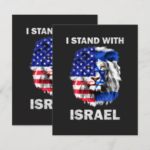 Israël en Vlag van de VS Leeuw _ Ik sta achter Isr Kaart