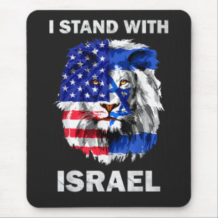 Israël en Vlag van de VS Leeuw _ Ik sta achter Isr Muismat