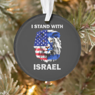 Israël en Vlag van de VS Leeuw _ Ik sta achter Isr Ornament