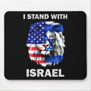 Israël en Vlag van de VS Leeuw Ik sta achter Israë Muismat