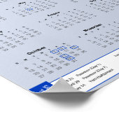 Israel Feestdagen Kalender 2024 לוחשנה Downloaden Poster (Hoek)