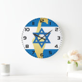 Israel Flag and Map Blue Star of David Emblem Grote Klok (Huis)