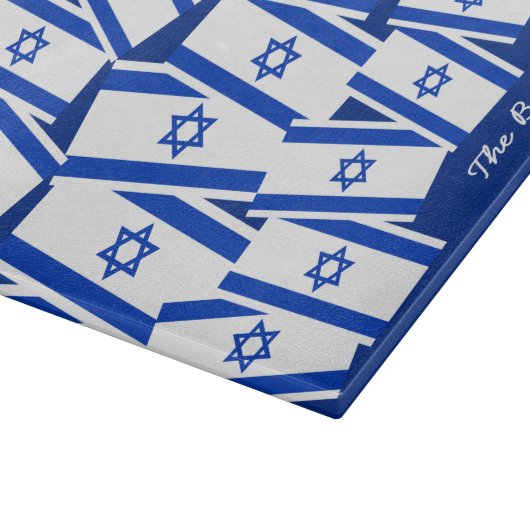 Israel Flag Challah Board - gepersonaliseerd Snijplank (Hoek)
