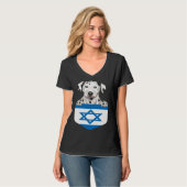 Israel Flag Dalmatian Dog In Pocket T-shirt (Voorkant volledig)
