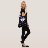 Israel Flag & Heart, Israel Flag mode/sport Tote Bag (Op model)