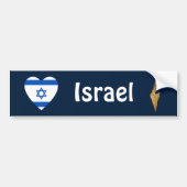 Israel Flag Heart + Map Bumpersticker (Voorkant)