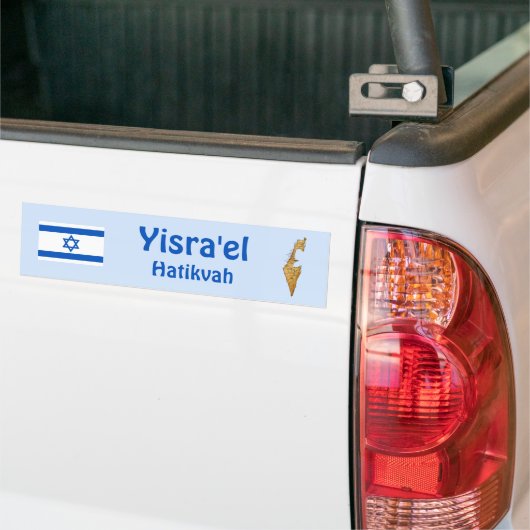 Israel Flag + Map Bumpersticker (Op Truck)