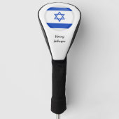Israel Flag & Monogrammed Golf Clubs Hoesjes Golfheadcover (Voorkant)
