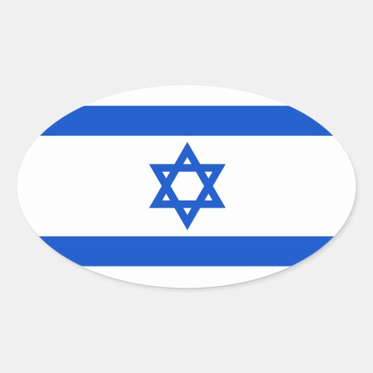 Israel Flag Oval Sticker (Voorkant)