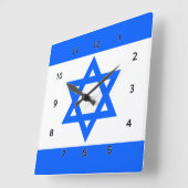 Israël Flag Star van David Wall Clock Vierkante Klok (Hoek)