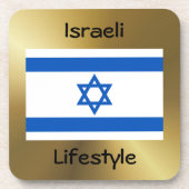 Israel Flag+Text Onderzetter (Voorkant)