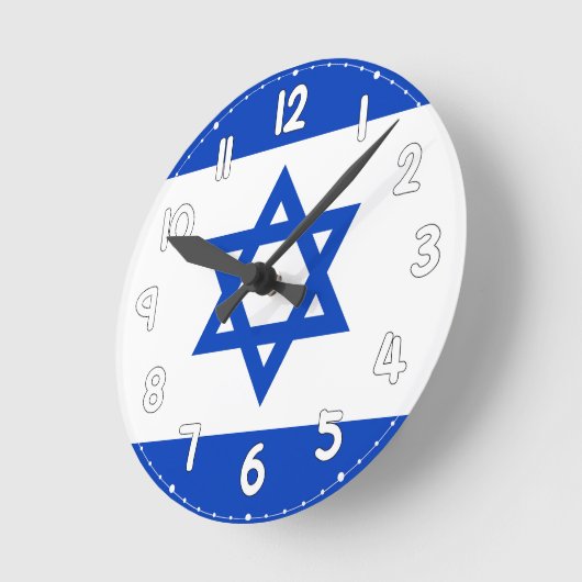 Israel Flag Wall Clock - Flag of Israel Ronde Klok (Hoek)