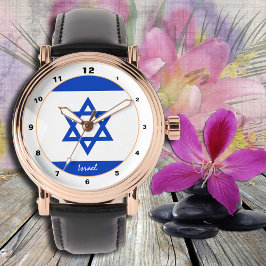 Israel Flag watch, patriotten, Israel mode Horloge
