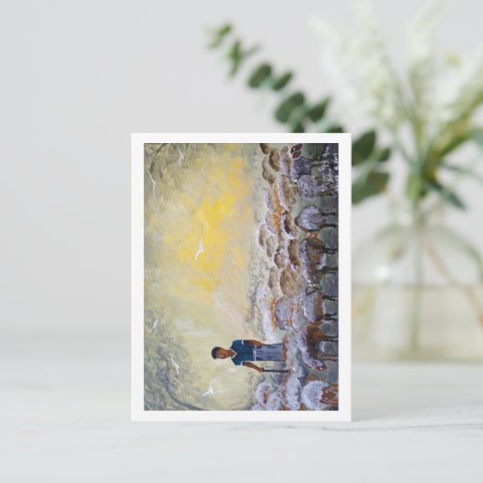 Israel Good Shepherd, verfreproductie. Briefkaart (Staand voorkant)
