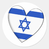 Israel Heart Flag Ronde Sticker (Voorkant)