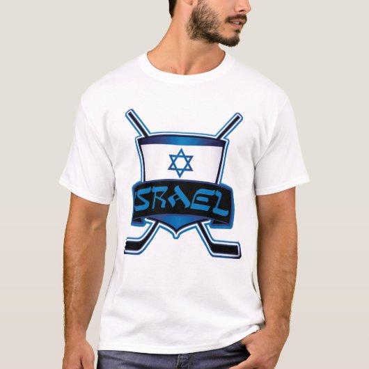 Israel Ice Hockey Flag T-shirt (Voorkant)