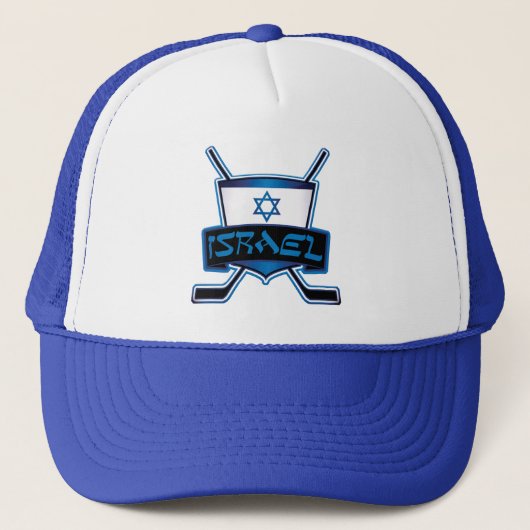 Israel Ice Hockey Flag Trucker Pet (Voorkant)