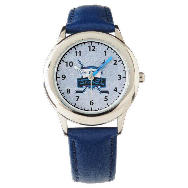 Israel Ice Hockey Logo polshorloge Horloge (Voorkant)