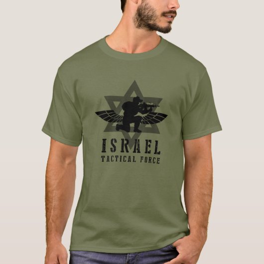 Israel Idf Army Tactitical Force Star van David T-shirt (Voorkant)