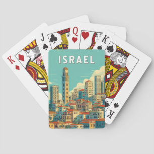Israël Illustratie Reis Kunst Vintage Pokerkaarten