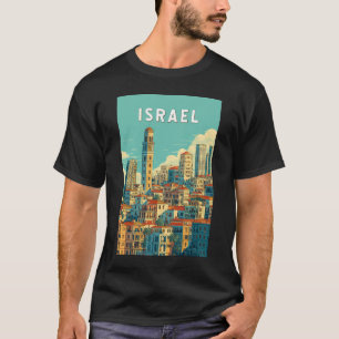 Israël Illustratie Reis Kunst Vintage T-shirt