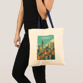 Israel Illustration Travel Art Vintage Tote Bag (Voorkant (product))