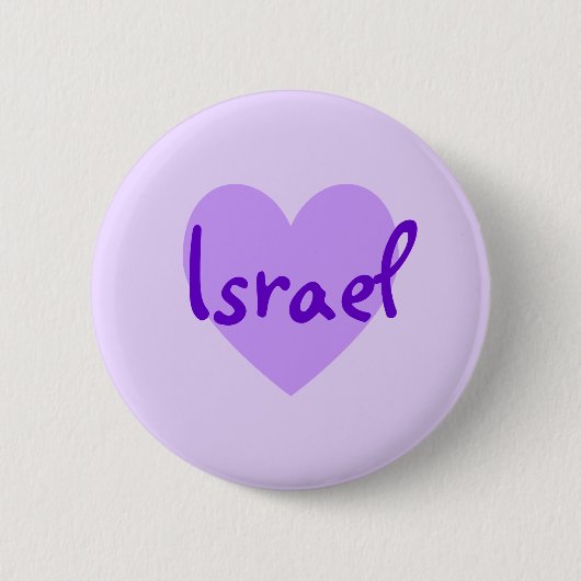 Israël in Paars Ronde Button 5,7 Cm (Voorkant)