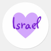 Israël in Paars Ronde Sticker (Voorkant)