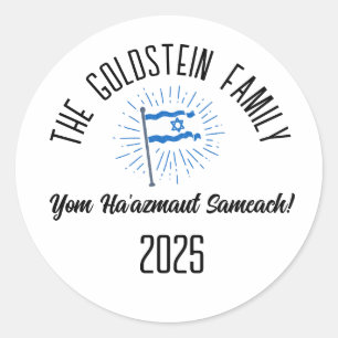 Israel Independence Day Gepersonaliseerde familien Ronde Sticker