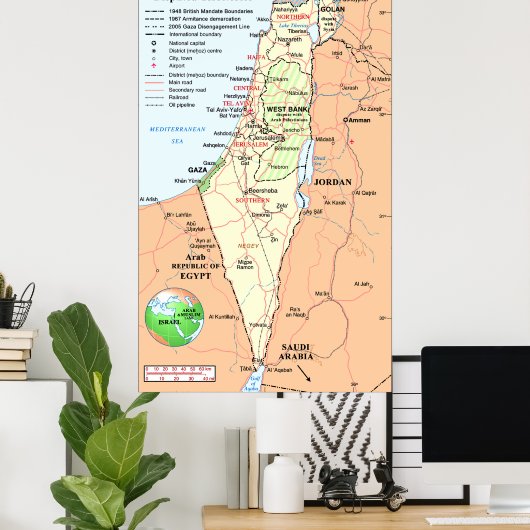 Israël - Inzicht in grensgeschillen Poster (Thuiskantoor)
