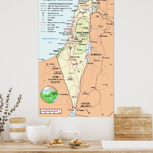 Israël - Inzicht in grensgeschillen Poster (Keuken)
