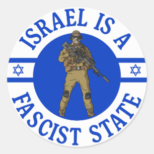 Israël is een fascistische staat en beschermt Pale Ronde Sticker