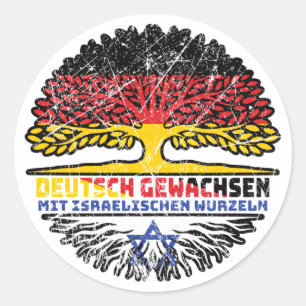 Israel Israëelisch Deutsch Deutschland Baum Wurzel Ronde Sticker
