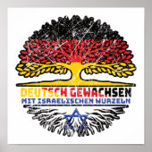 Israel Israelisch Deutsch Deutschland Baum Wurzel Poster (Voorkant)