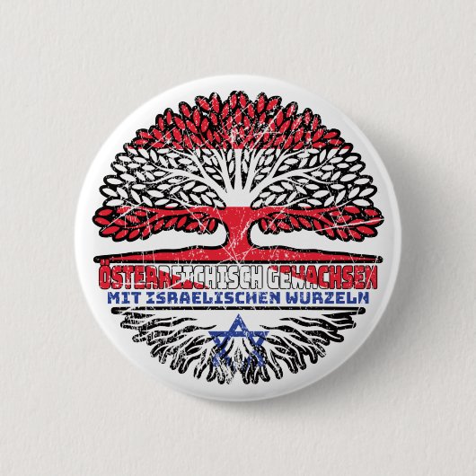 Israel Israelisch Österreichisch Österreich Baum Ronde Button 5,7 Cm (Voorkant)