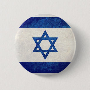 Israël; Israëlische vlag Ronde Button 5,7 Cm