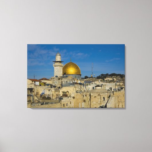 Israël, Jeruzalem, Rotskoepel Canvas Afdruk (Voorkant)