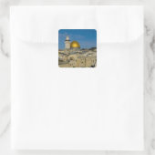 Israël, Jeruzalem, Rotskoepel Vierkante Sticker (Tas)