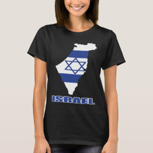 Israël Kaart Vlag Jeruzalem Joods Tel Aviv Hebreeu T-shirt